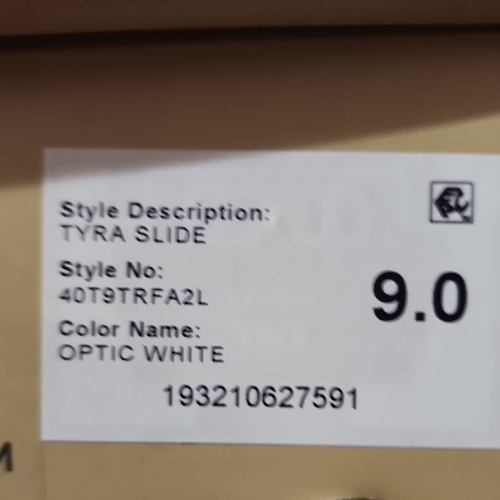 New Michael Kors Tyra Qixi Graffiti Print Optic White Slides Size 9 - Picture 13 of 16